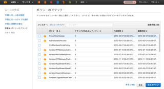 ポリシーのアタッチ