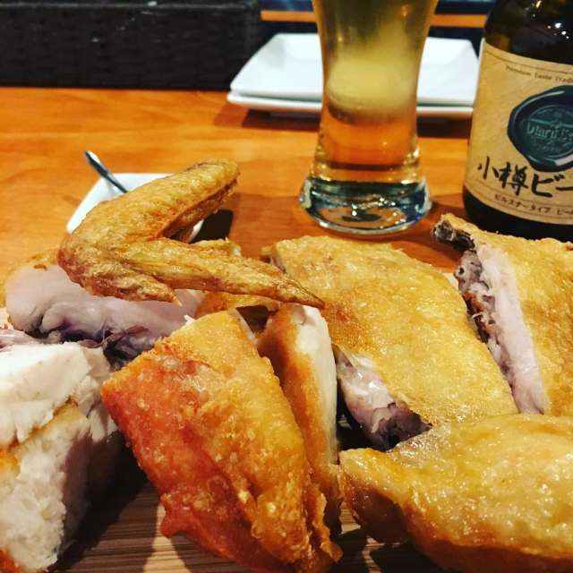 小樽なるとの半身揚げ!ビールと合います。